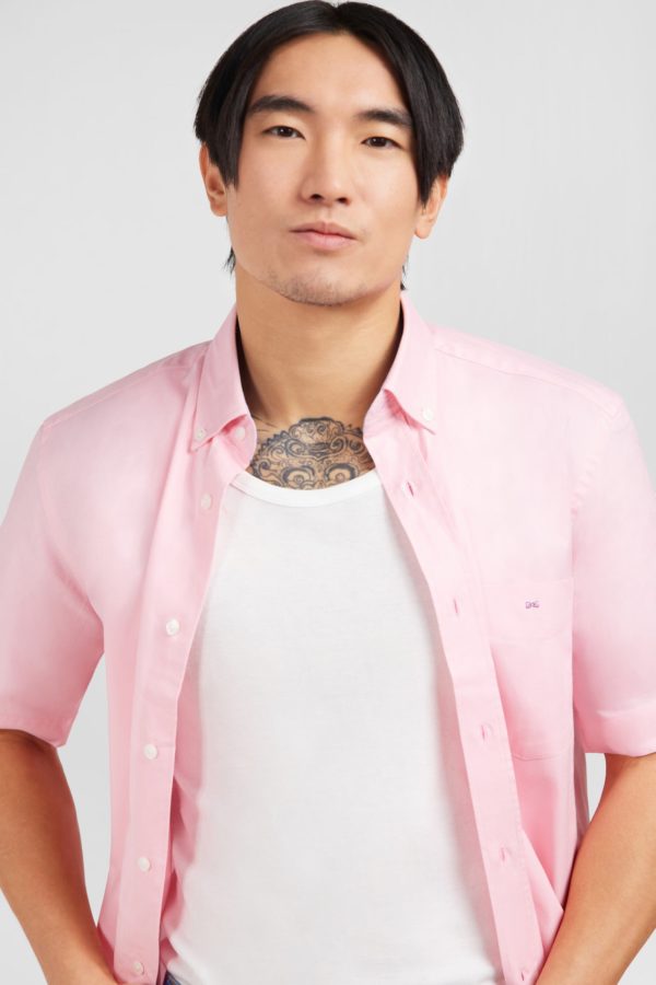 Chemisette Rose Unie En Coton Eden Park – Image 2