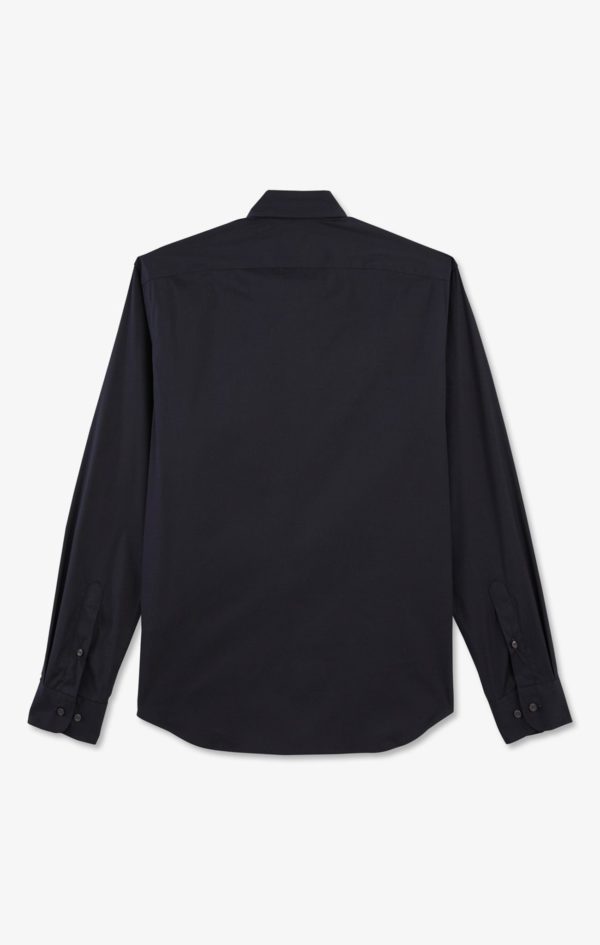 Chemise Bleu Marine Slim En Popeline Stretch Eden Park – Image 4
