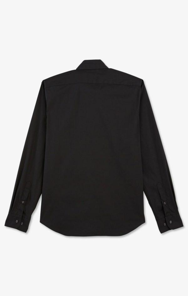 Chemise Noir Slim En Popeline Stretch Eden Park – Image 3