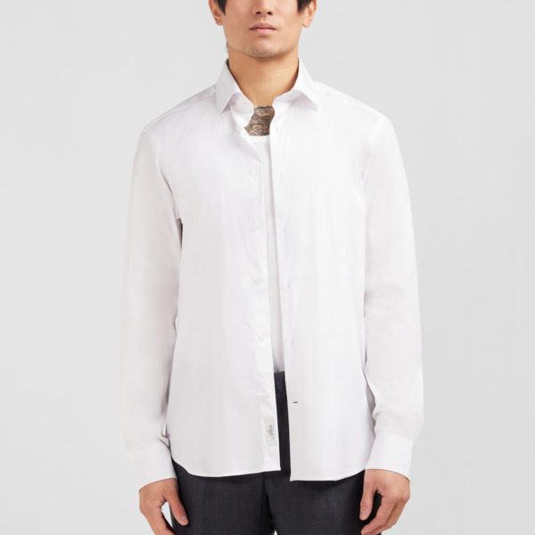Chemise Blanche Slim En Popeline Stretch Eden Park