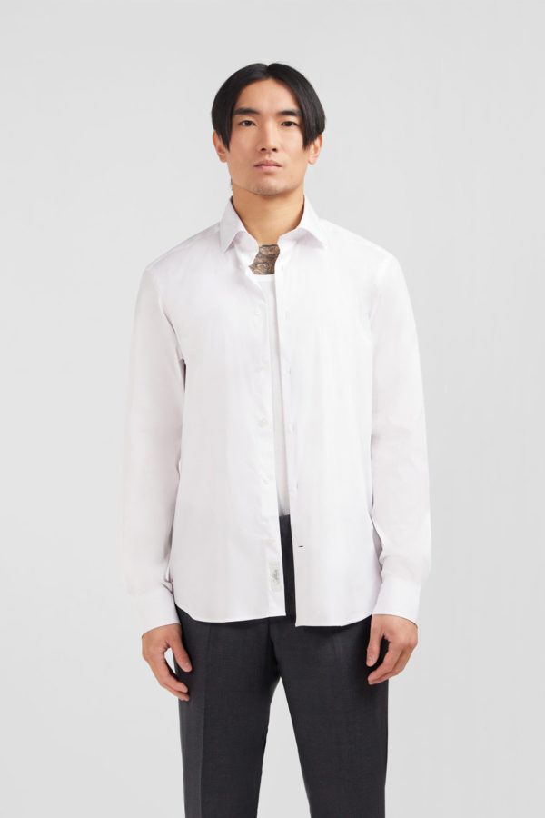 Chemise Blanche Slim En Popeline Stretch Eden Park