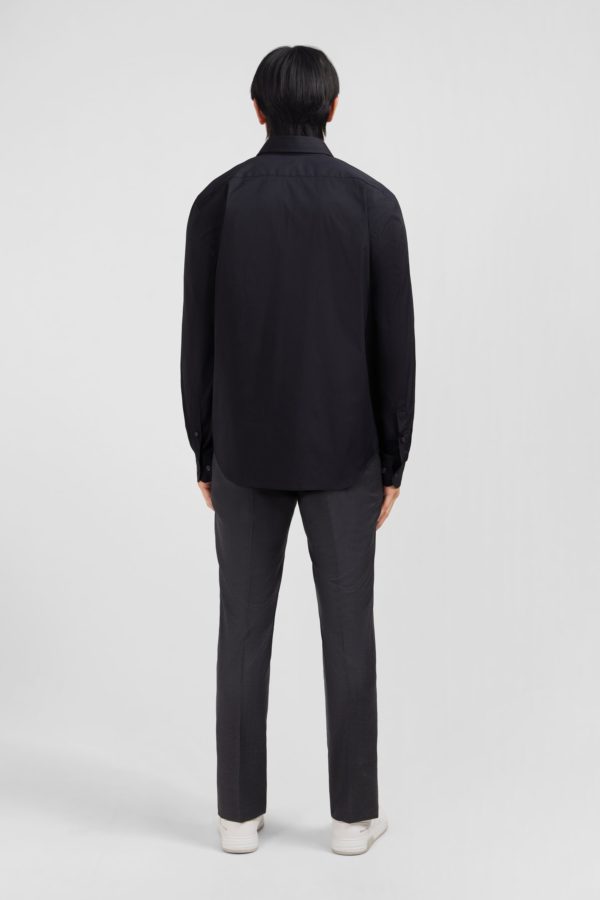 Chemise Noir Slim En Popeline Stretch Eden Park – Image 5