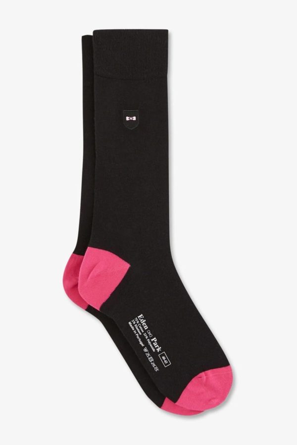 Chaussettes Montantes Noires Color-block Eden Park