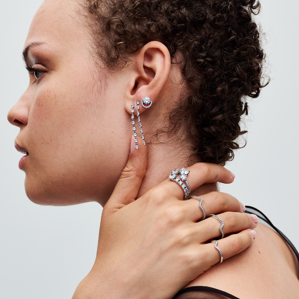 Bague Scintillante Cœur Double – Pandora