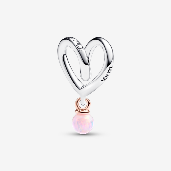 Bracelet Composé Charm Cœur Ruban & Pendant Rose - Pandora