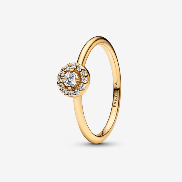 Parure Bague, Collier & Clous d'Oreilles Halo Pavé Rond - Pandora