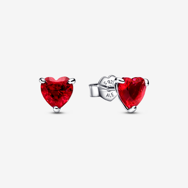 Parure Choker & Clous d’Oreilles Cœur Rouge - Pandora
