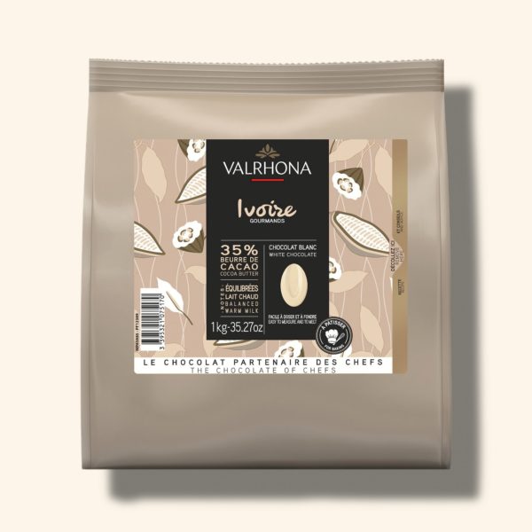 Chocolat blanc pour la pâtisserie Ivoire 35% - 1kg - VALRHONA