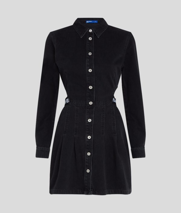 KL Jeans, Robe En Jean Avec Découpes Klj, Femme, NOIR DÉLAVÉ, Taille: XXS