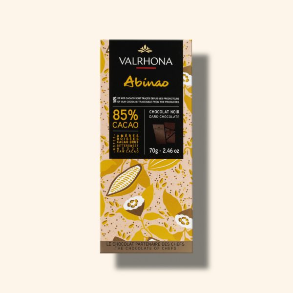 Tablette chocolat noir Abinao 85% - 70g - VALRHONA