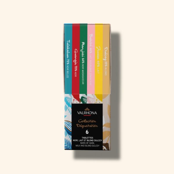 Coffret 6 tablettes de chocolat noir, lait et Dulcey - VALRHONA