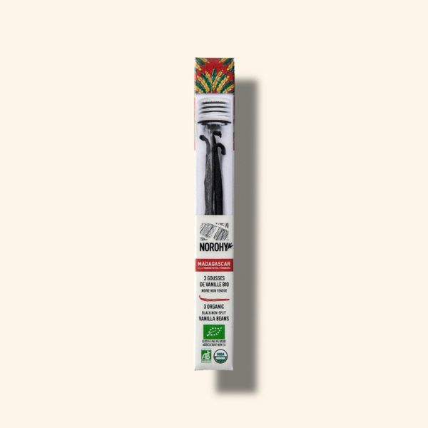 Tube de 3 gousses de vanille Bio de Madagascar - NOROHY