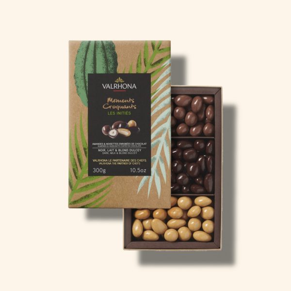 Coffret amandes et noisettes enrobées de chocolat - 300g - VALRHONA