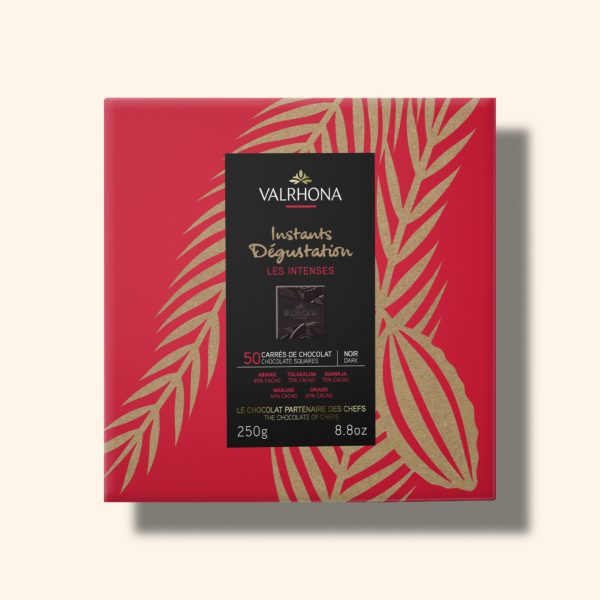 Coffret 50 carrés de chocolat noir - 250g - VALRHONA