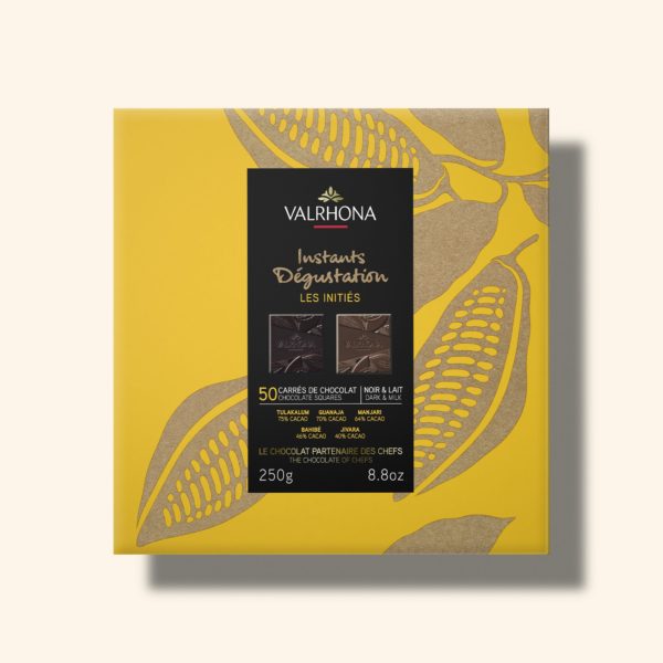 Coffret 50 carrés de chocolat noir et lait - 250g - VALRHONA