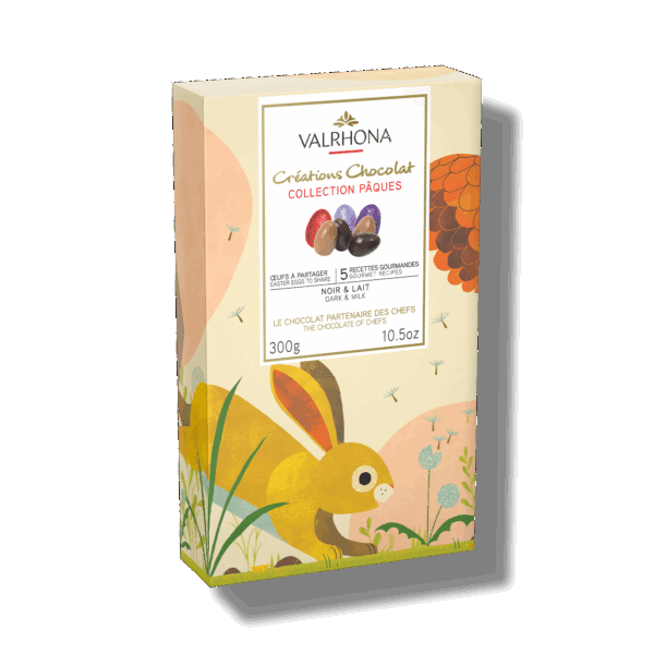 Coffret oeufs de Pâques à partager, noir et lait  - 300 g - VALRHONA