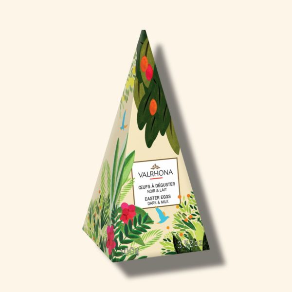 Cône d'œufs de Pâques, noir et lait - 100 g - VALRHONA