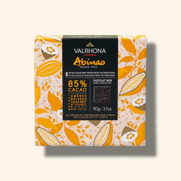 Coffret 18 carrés chocolat noir Abinao 85% - 90g - VALRHONA