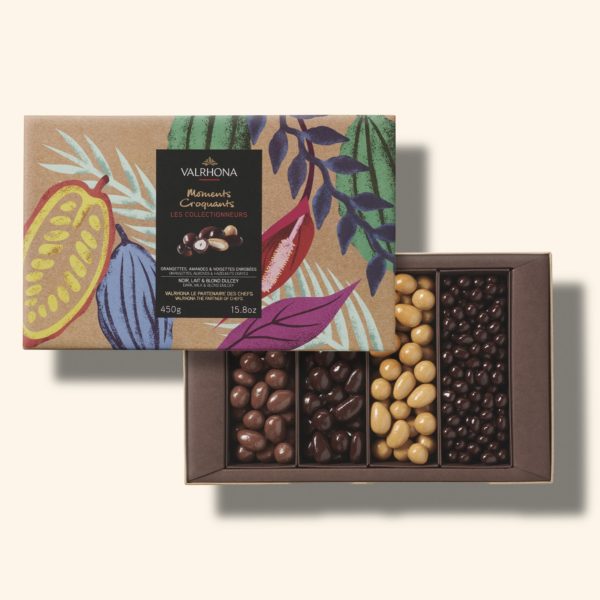 Coffret amandes, noisettes et orangettes enrobées - 450g - VALRHONA