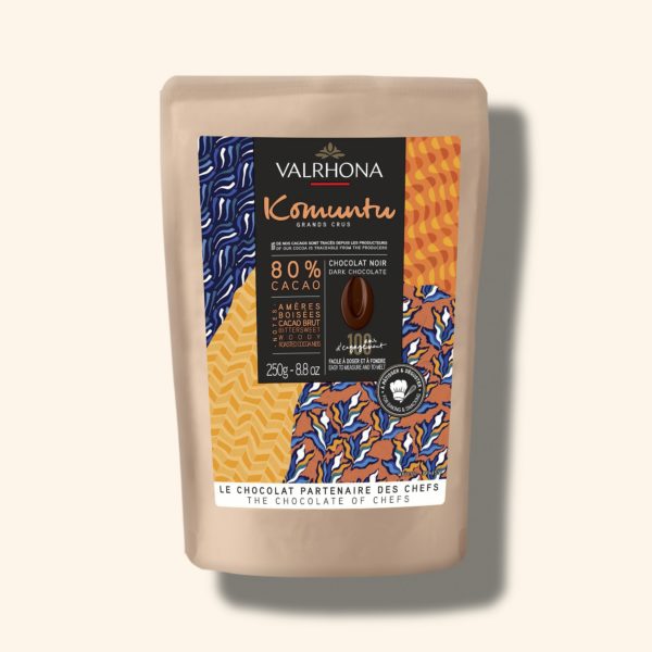 Chocolat noir pour la pâtisserie Komuntu 80% - 250g - VALRHONA