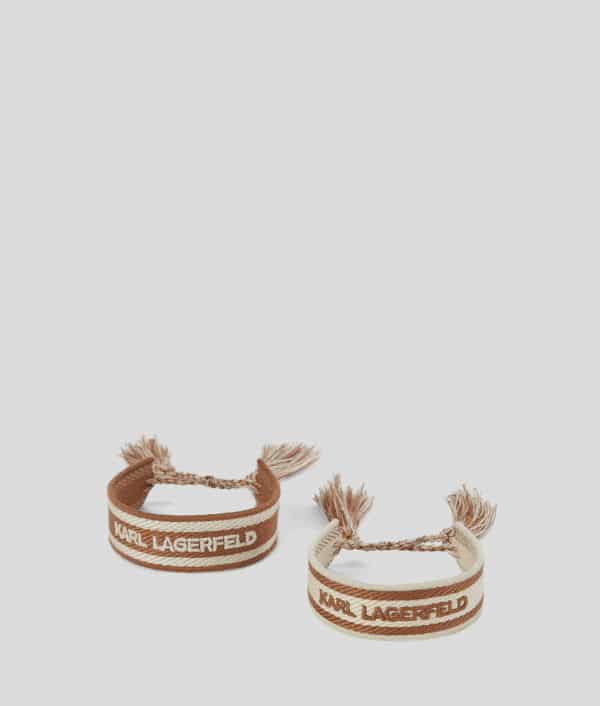 Karl Lagerfeld, Bracelets Tissés K/essential – Lot De 2, Femme, Champignon Brun, Taille: X00