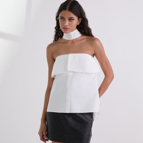 Karl Lagerfeld, Chemise Bustier En Popeline, Femme, Blanc, Taille: X48