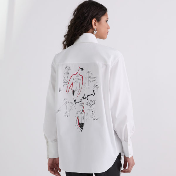 Karl Lagerfeld, Chemise En Popeline Karl Series, Femme, Blanc, Taille: X48