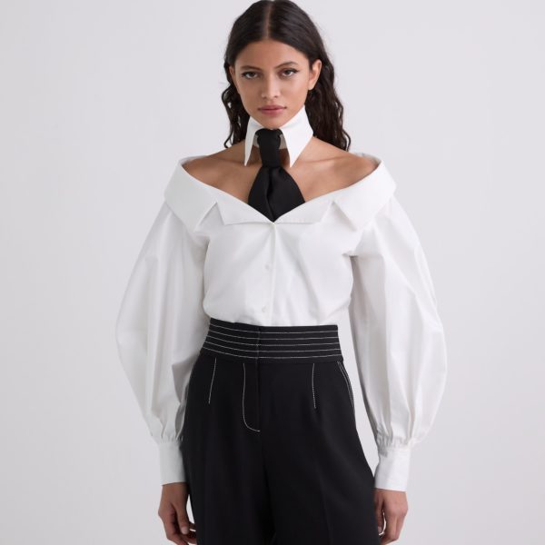 Karl Lagerfeld, Chemisier Aux Épaules Dénudées, Femme, Blanc, Taille: X48