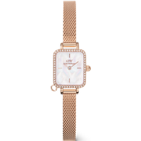 Daniel Wellington DW Montre 15.4x18.2mm Quadro Mini Crystal Zodiac Melrose Rose Gold