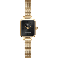 Daniel Wellington DW Montre 15.4x18.2mm Quadro Mini Evergold Onyx Gold