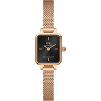 Daniel Wellington DW Montre 15.4x18.2mm Quadro Mini Melrose Onyx Rose Gold