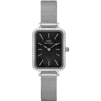 Daniel Wellington DW Montre 20x26mm Quadro Lumine Bezel Sterling Black MOP Silver