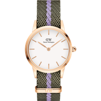 Daniel Wellington DW Montre 28mm Iconic NATO Green/Purple Rose Gold