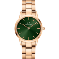 Daniel Wellington DW Montre 28mm Iconic Link Emerald Rose Gold