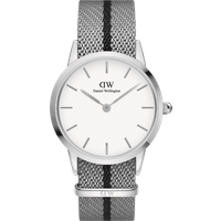 Daniel Wellington DW Montre 36mm Iconic NATO Grey/Black Silver