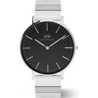 Daniel Wellington DW Montre 40mm Classic Piano Link Onyx Silver
