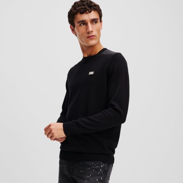 Karl Lagerfeld, Sweat-shirt Avec Panneau D'épaule, Homme, Noir, Taille: LXXL