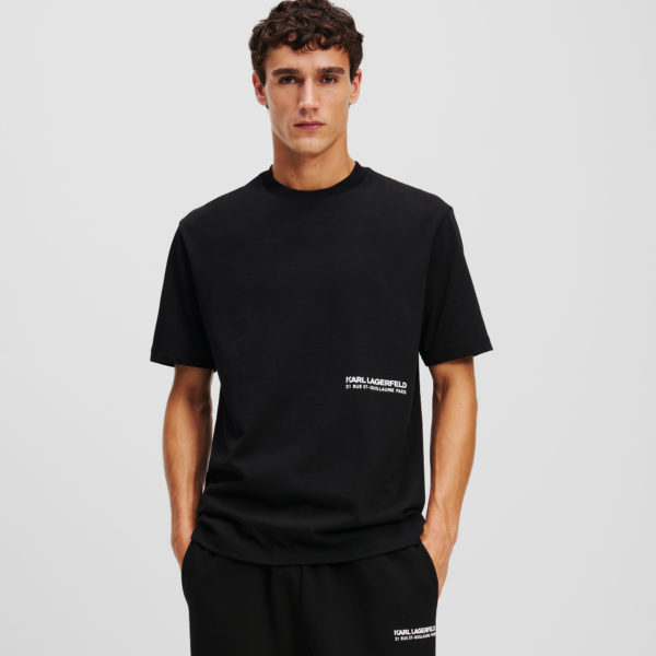 Karl Lagerfeld, T-shirt Rue St-guillaume, Homme, Noir, Taille: LXXL