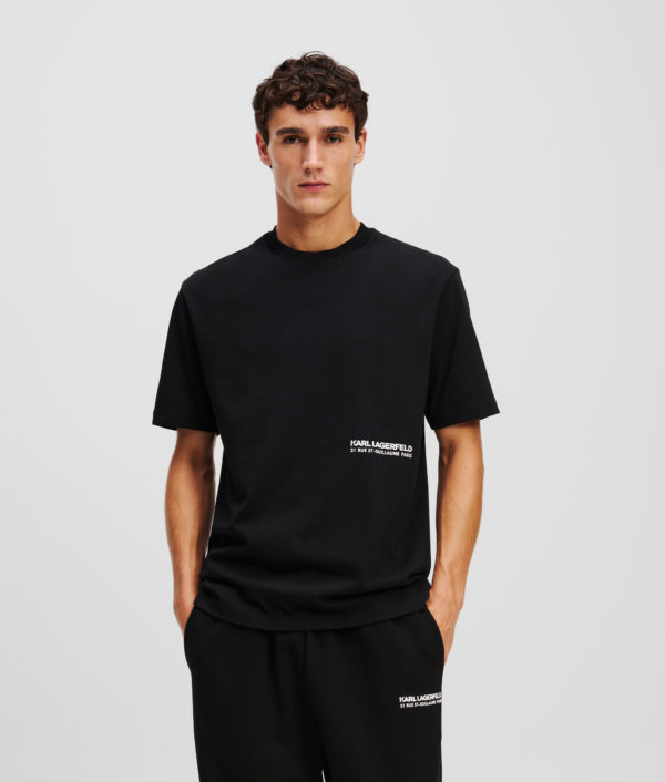 Karl Lagerfeld, T-shirt Rue St-guillaume, Homme, Noir, Taille: LXXL
