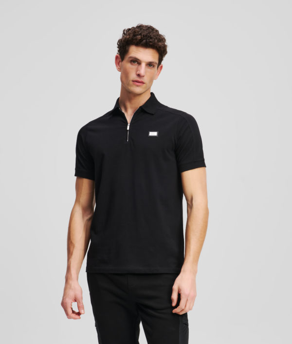 Karl Lagerfeld, Polo Avec Fermeture À Glissière, Homme, Noir, Taille: LXXL