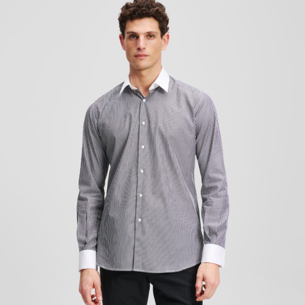 Karl Lagerfeld, Chemise K/autograph, Homme, Noir/Blanc, Taille: L45