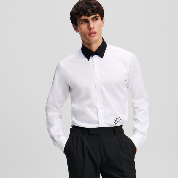 Karl Lagerfeld, Chemise K/autograph, Homme, Blanc/Noir, Taille: L45