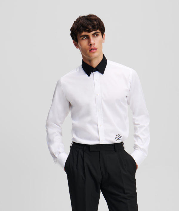 Karl Lagerfeld, Chemise K/autograph, Homme, Blanc/Noir, Taille: L45