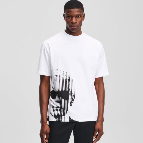 Karl Lagerfeld, T-shirt À Imprimé Karl, Homme, Blanc, Taille: LXXL