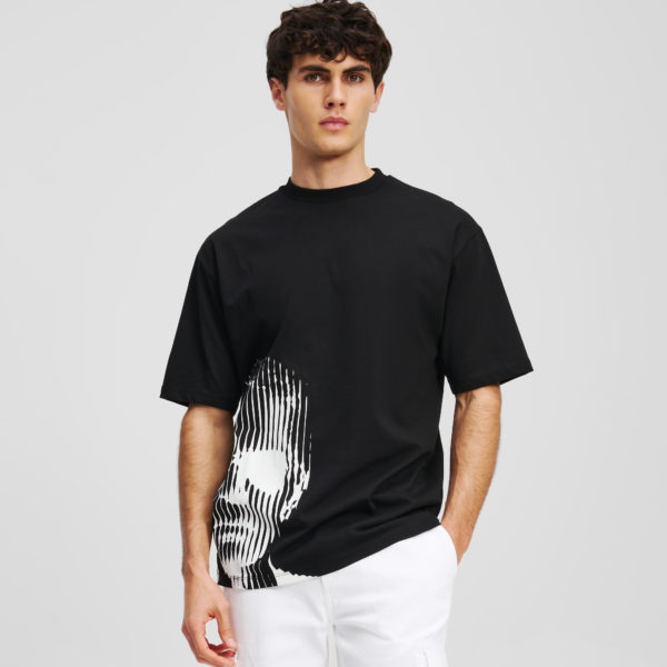 Karl Lagerfeld, T-shirt À Imprimé Karl, Homme, Noir, Taille: LXXL