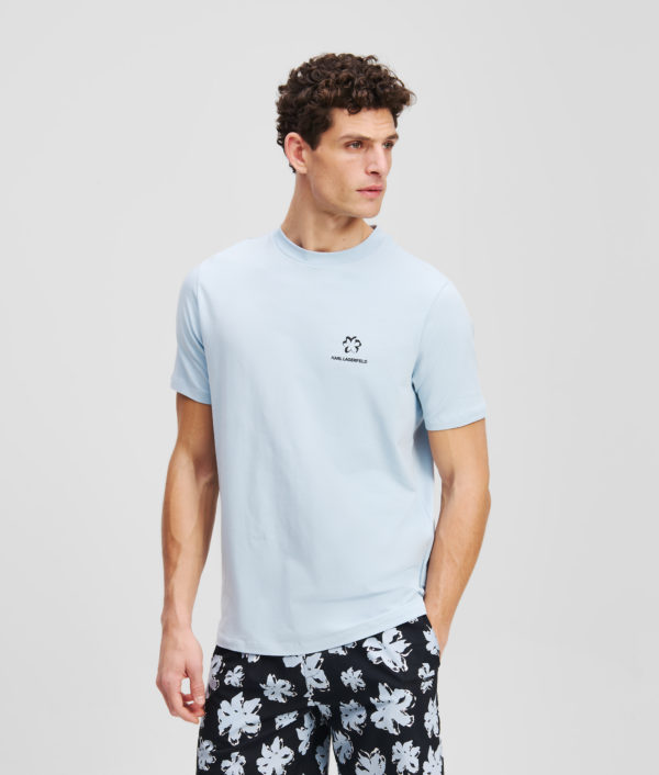 Karl Lagerfeld, T-shirt À Imprimé Floral, Homme, Bleu Clair, Taille: LXXL