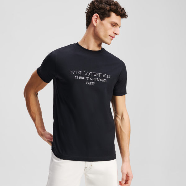 Karl Lagerfeld, T-shirt Rue St-guillaume, Homme, Noir, Taille: LXXL