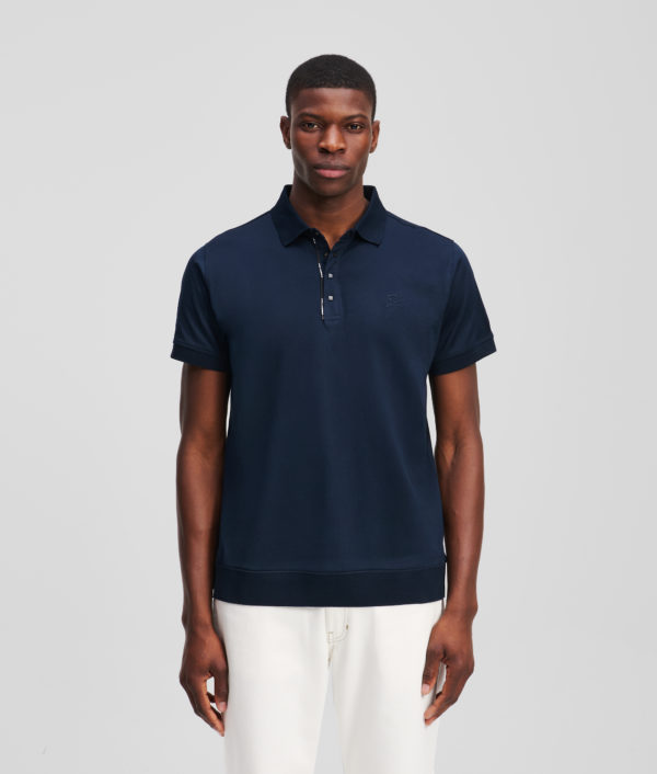 Karl Lagerfeld, Polo À Boutons-pression, Homme, Bleu Nuit, Taille: LXXL