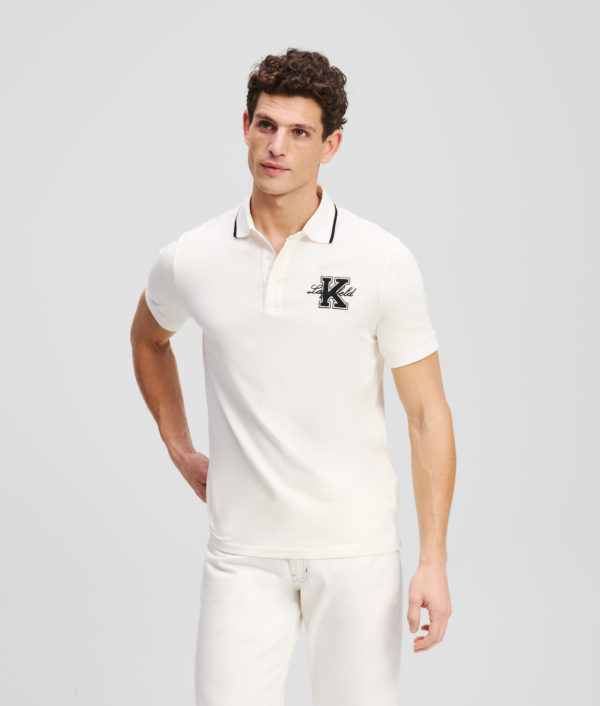 Karl Lagerfeld, Polo Avec L'initiale K, Homme, Blanc Cassé, Taille: LXXL