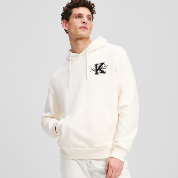 Karl Lagerfeld, Sweat À Capuche Avec L'initiale K, Homme, Blanc Cassé, Taille: LXXL